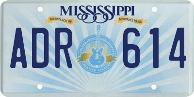 MS license plate ADR614