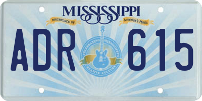 MS license plate ADR615