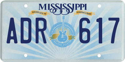 MS license plate ADR617