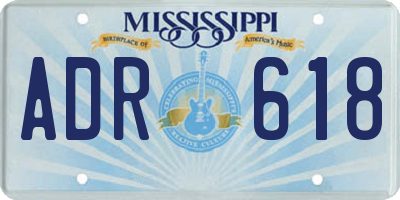 MS license plate ADR618