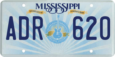 MS license plate ADR620