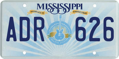 MS license plate ADR626