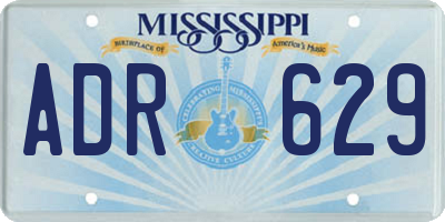 MS license plate ADR629