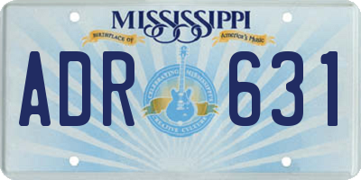 MS license plate ADR631