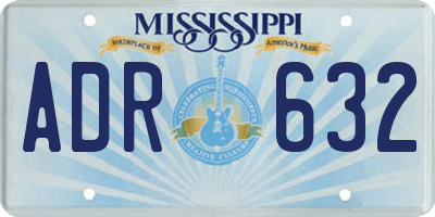 MS license plate ADR632