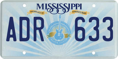 MS license plate ADR633