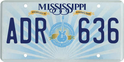 MS license plate ADR636