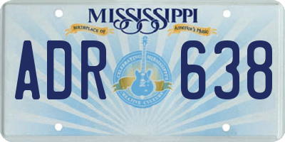 MS license plate ADR638