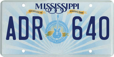 MS license plate ADR640