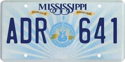 MS license plate ADR641
