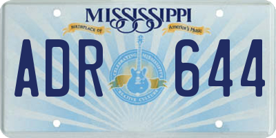 MS license plate ADR644