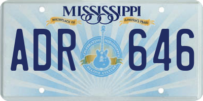MS license plate ADR646