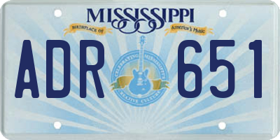 MS license plate ADR651