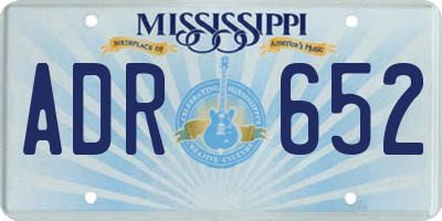 MS license plate ADR652