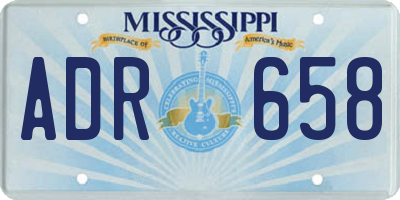 MS license plate ADR658