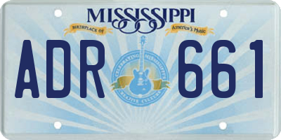 MS license plate ADR661