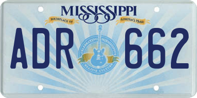 MS license plate ADR662