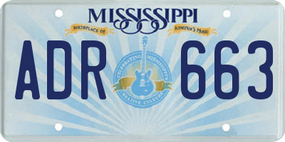 MS license plate ADR663