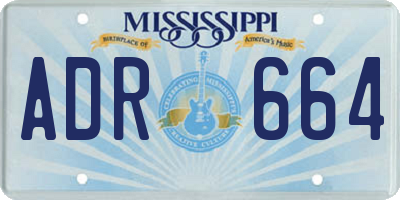MS license plate ADR664