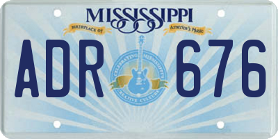 MS license plate ADR676