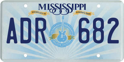 MS license plate ADR682