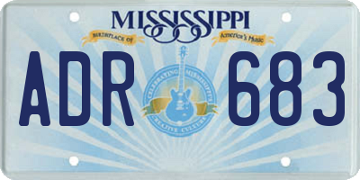 MS license plate ADR683