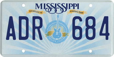 MS license plate ADR684