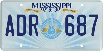 MS license plate ADR687