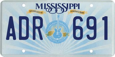 MS license plate ADR691