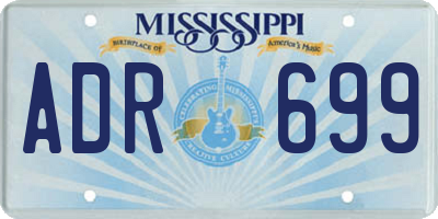 MS license plate ADR699