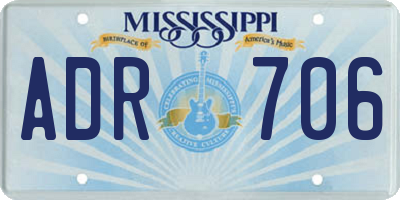 MS license plate ADR706