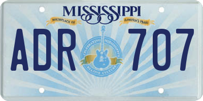 MS license plate ADR707
