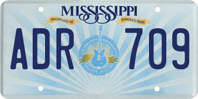 MS license plate ADR709