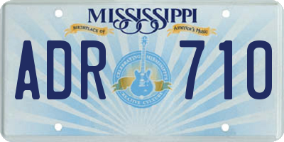 MS license plate ADR710