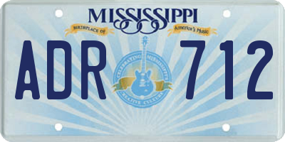 MS license plate ADR712