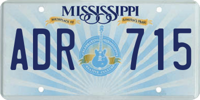 MS license plate ADR715