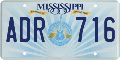 MS license plate ADR716