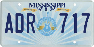 MS license plate ADR717