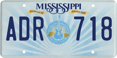 MS license plate ADR718