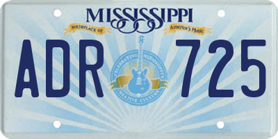 MS license plate ADR725