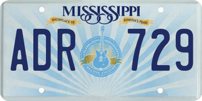 MS license plate ADR729