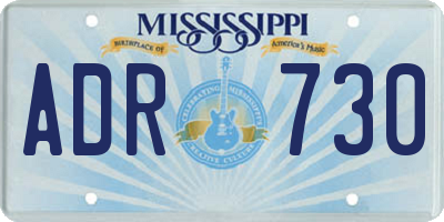 MS license plate ADR730