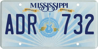 MS license plate ADR732