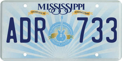 MS license plate ADR733