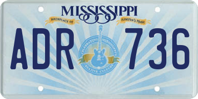 MS license plate ADR736