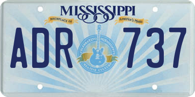MS license plate ADR737