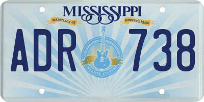 MS license plate ADR738