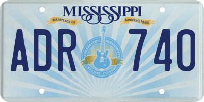 MS license plate ADR740