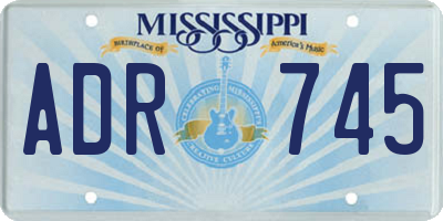 MS license plate ADR745