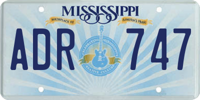 MS license plate ADR747